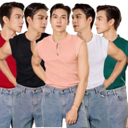 Thumbnail Áo Thun Ba Lỗ Tank Top Nam Cổ Bomber Nhiều Màu Cotton Gân Form Body Thương Hiệu Mr Twins 1