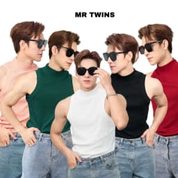 Thumbnail Áo Thun Ba Lỗ Tanktop Cổ Lọ Form Body Thun Tăm Gân Cao Cấp Thương Hiệu Mr Twins - BLCS 1