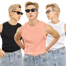 Thumbnail Áo Thun Ba Lỗ Tanktop Cổ Tròn Xếp Ly Thun Gân Cao Cấp Form Body Thương Hiệu Mr Twins 1