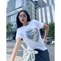 Thumbnail Áo Thun Baby Tee Nữ 100% Cotton Oh Wonder Studio l'Amore Classic Fit Tee 2