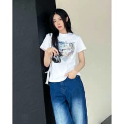 Thumbnail Áo Thun Baby Tee Nữ 100% Cotton Oh Wonder Studio l'Amore Classic Fit Tee 4