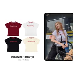 Thumbnail Áo Thun Baby Tee SAIGONESE Spread Love Chất Cotton Phối Cổ Viền 4 Màu 1