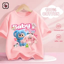 Thumbnail Áo thun bé gái BabyloveGO áo phông ngắn tay mùa hè in hình Baby Three dễ thương siêu Hot cho bé 10-45kg 4