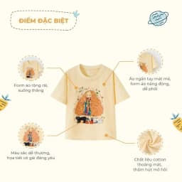 Thumbnail Áo thun bé gái Rabity ngắn tay cotton hình sticth 92257 3