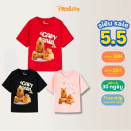 Thumbnail Áo thun bé gái/bé trai hình capybara Rabity ngắn tay 900.070 1