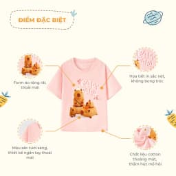 Thumbnail Áo thun bé gái/bé trai hình capybara Rabity ngắn tay 900.070 4