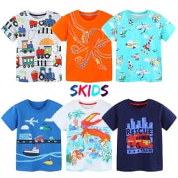 Thumbnail Áo thun bé trai cộc tay SKIDS áo phông cho bé ngắn tay cho trẻ em 2 đến 8 tuổi 1