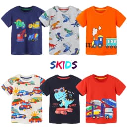 Thumbnail Áo thun bé trai cộc tay SKIDS áo phông cho bé ngắn tay mùa hè  cho trẻ em 2 đến 8 tuổi 1