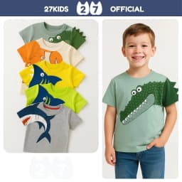 Thumbnail Áo thun bé trai ngắn tay 27Kids cộc nam vải cotton cho trẻ từ 2-10 tuổi BSTS3 1