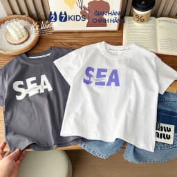 Thumbnail Áo thun bé trai ngắn tay 27Kids áo cộc nam vải Cotton cho trẻ từ 4-10 tuổi BSTS7 1