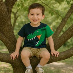 Thumbnail Áo thun bé trai ngắn tay 27Kids áo cộc nam vải Cotton cho trẻ từ 2-10 tuổi BSTS8 2