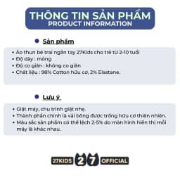 Thumbnail Áo thun bé trai ngắn tay 27Kids cho trẻ từ 2-10 tuổi BSTS17 4
