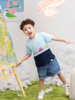 Thumbnail Áo thun bé trai RIOMIO cộc tay in hình ô tô vải cotton mềm mát size 13- 27kg RA565 3