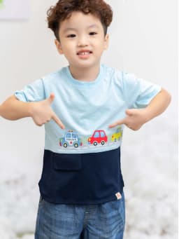 Thumbnail Áo thun bé trai RIOMIO cộc tay in hình ô tô vải cotton mềm mát size 13- 27kg RA565 4