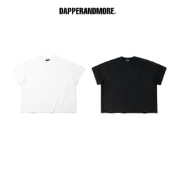 Thumbnail Áo Thun Boxy DAPPERANDMORE Form Boxy Trơn 100% Cotton 250GSM - White/ Black 1