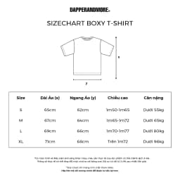 Thumbnail Áo Thun Boxy DAPPERANDMORE Form Boxy Trơn 100% Cotton 250GSM - White/ Black 3