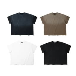 Thumbnail Áo Thun Boxy DAPPERANDMORE Form Boxy Trơn 100% Cotton 250GSM - White/ Black 4
