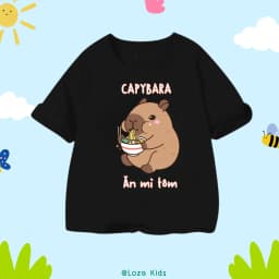 Thumbnail Áo thun Capybara mẫu mới 2025 cho bé trai và bé gái - Áo phông trẻ em Loza Kids- AT2784 2
