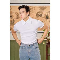 Thumbnail Áo Thun Cổ Cao Phối Kiểu Nam Tay Ngắn Form Body Thun Gân Cao Cấp Thương Hiệu Mr Twins 4