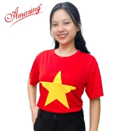 Thumbnail Áo thun cờ đỏ sao vàng, trang phục biểu diễn, dành cho bé gái và bé trai, size đến 100kg, Amazing 1