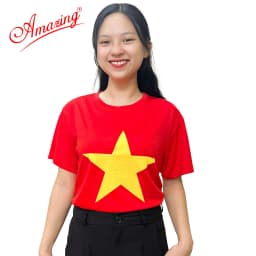 Thumbnail Áo thun cờ đỏ sao vàng, trang phục biểu diễn, dành cho bé gái và bé trai, size đến 100kg, Amazing 4