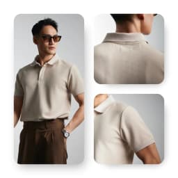 Thumbnail Áo Thun Cổ Polo AKUBA Form Slimfit Chất Vải Cotton Mềm Mịn Thoáng Khí Thoáng Mát | 01HE1055 3