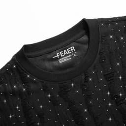 Thumbnail Áo thun cổ tròn Bling, vải cotton hiệu ứng rách độc đáo, thấm hút tốt, co giãn nhẹ, đính hột lấp lánh, cá tính - FEAER 4
