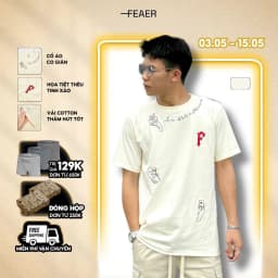Thumbnail Áo thun cổ tròn POKER chất liệu cotton, thấm hút mồ hôi, thoáng mát, chuẩn form - FEAER 1