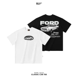 Thumbnail Áo thun cổ tròn SLY Classic Car Trắng | Đen 1