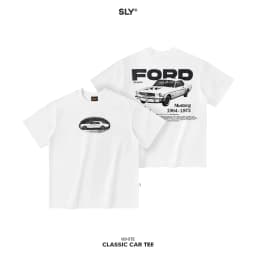 Thumbnail Áo thun cổ tròn SLY Classic Car Trắng | Đen 2