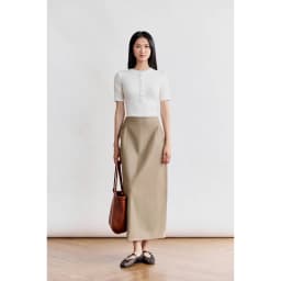 Thumbnail Áo thun cộc tay dáng ôm MONO TALK cổ tròn nẹp khuy, tay lửng MFOT25Y-T20008FT 2