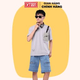 Thumbnail Áo Thun Cộc Tay Phối Túi YF Sành Điệu Cho Bé Trai Từ 37-62 KG EAY007-4 3