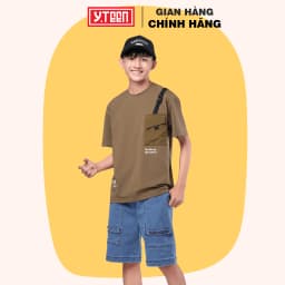 Thumbnail Áo Thun Cộc Tay Phối Túi YF Sành Điệu Cho Bé Trai Từ 37-62 KG EAY007-4 4