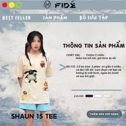 Thumbnail Áo thun CON CỪU FIDE phông trơn nam nữ cổ tròn FIDE SHAUN 15 3