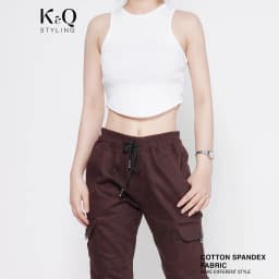 Thumbnail Áo thun croptop ba lỗ lai bầu KQSTYLING cotton 100% ôm body Freesize 1