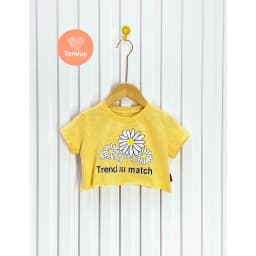 Thumbnail Áo Thun Croptop Bé Gái Hoa Hướng Dương, Chất Cotton Co Giãn (Size 1-10 Tuổi) 1