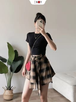 Thumbnail Áo Thun Croptop Nữ Body Trơn Ngắn Tay ENVY AT227 1