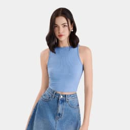 Thumbnail Áo thun croptop nữ MARC FASHION 3 lỗ cổ thuyền FALH061722 2