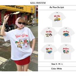 Thumbnail Áo thun Du Lịch form oversize Kill System tay ngắn cổ tròn cho nam và nữ 1