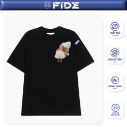 Thumbnail Áo thun FIDE JoyBear unisex form rộng đính gấu local brand cổ tròn oversize - AT154 (Tặng gấu) 1