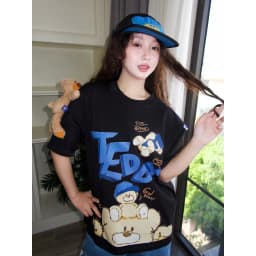 Thumbnail Áo thun FIDE TEDDY phông unisex form rộng local brand nam nữ cổ tròn oversize Đínhgấu AT43(TẶNG GẤU) 3