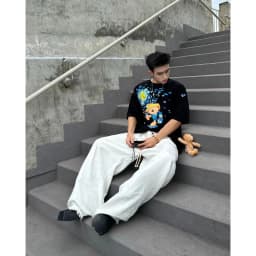 Thumbnail Áo thun FIDE TEEDY phông cotton unisex nam nữ form rộng cổ tròn áo đính gấu - AT35(TẶNG KÈM GẤU) 4