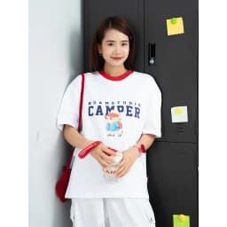 Thumbnail Áo thun Form rộng NOAM Camper Unisex 100% Cotton - Màu đen/trắng 2