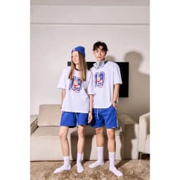 Thumbnail Áo thun Form rộng NOAM Ice Hockey Player Unisex 100% Cotton - Màu trắng 3