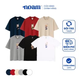 Thumbnail Áo thun Form rộng NOAM Nafox Naive Unisex 100% Cotton - Màu đen/trắng 1