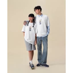 Thumbnail Áo thun Form rộng NOAM Nafox Naive Unisex 100% Cotton - Màu đen/trắng 3