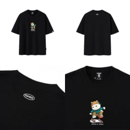 Thumbnail Áo thun Form rộng NOAM Nafox Kickflip Unisex 100% Cotton - Màu đen/trắng/be 4