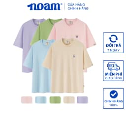 Thumbnail Áo thun Form rộng NOAM Teeny Homie Unisex 100% Cotton - Màu Hồng/Xanh lá/Xanh dương/Tím/Be 1