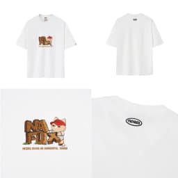 Thumbnail Áo thun Form rộng NOAM Woodie 100% Cotton 280GSM - Màu Đen/ Trắng 1