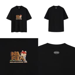 Thumbnail Áo thun Form rộng NOAM Woodie 100% Cotton 280GSM - Màu Đen/ Trắng 2